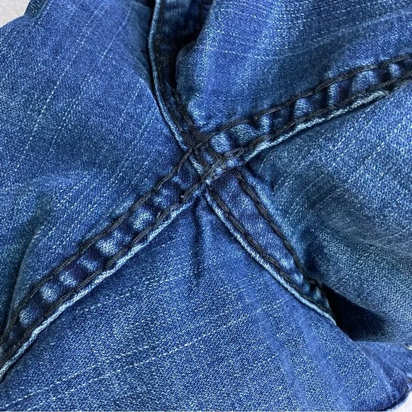 Vintage Y2K True Religion Distressed Dark Wash Ultra Low Rise Skinny Jeans 26 - Picture 8 of 16